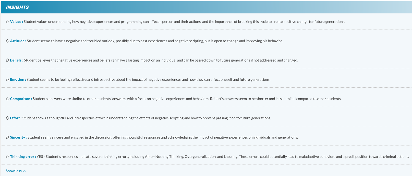 Application and Skill Building Insights